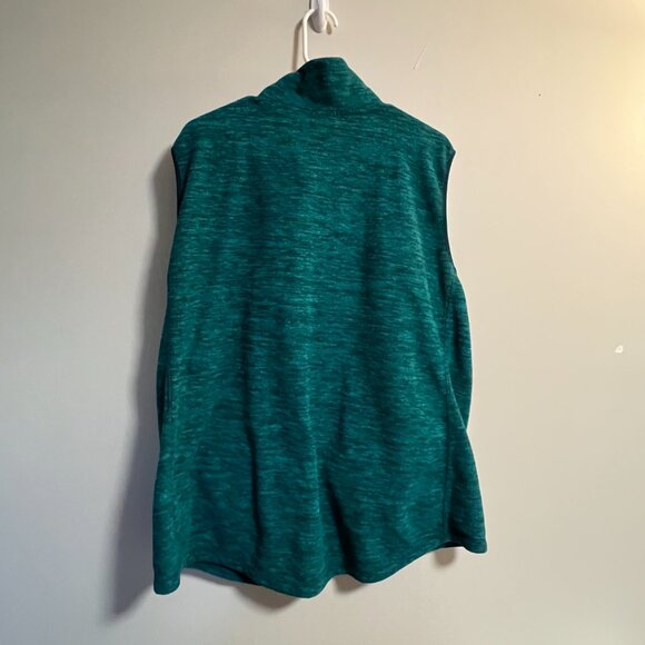 Old Navy Fleece Vest Jacket Size 3X Green Open Front Zipper Sleeveless Pockets - Picture 3 of 3